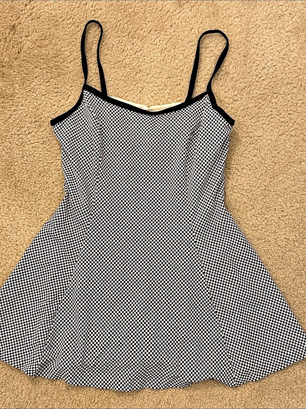 It Figures! Style 80035! Checkered Mini Dress in Black & White Size 10